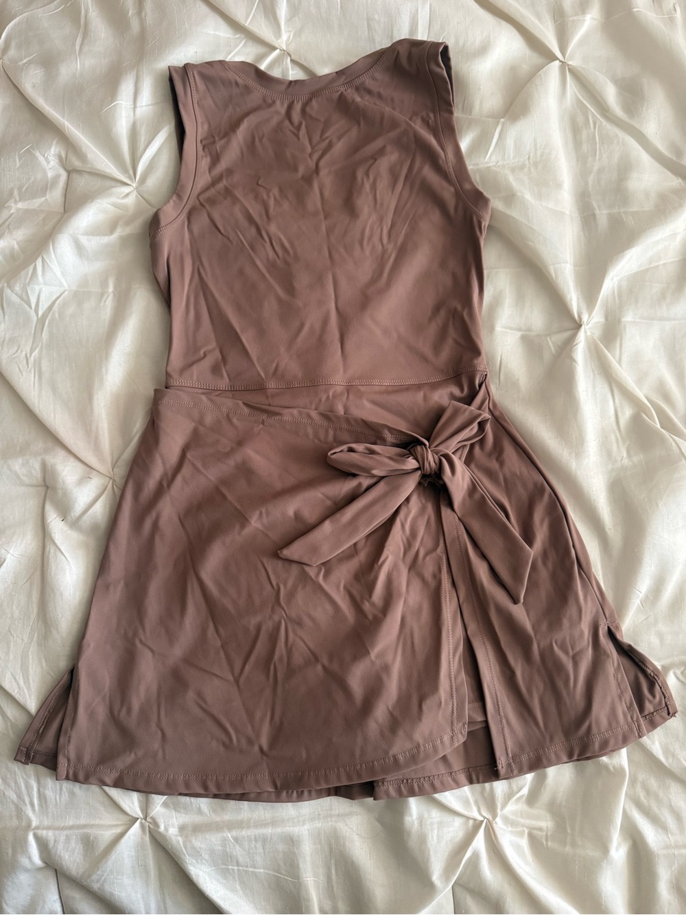 SHEIN Dusty Rose Sleeveless Tie-Waist Mini Dress
